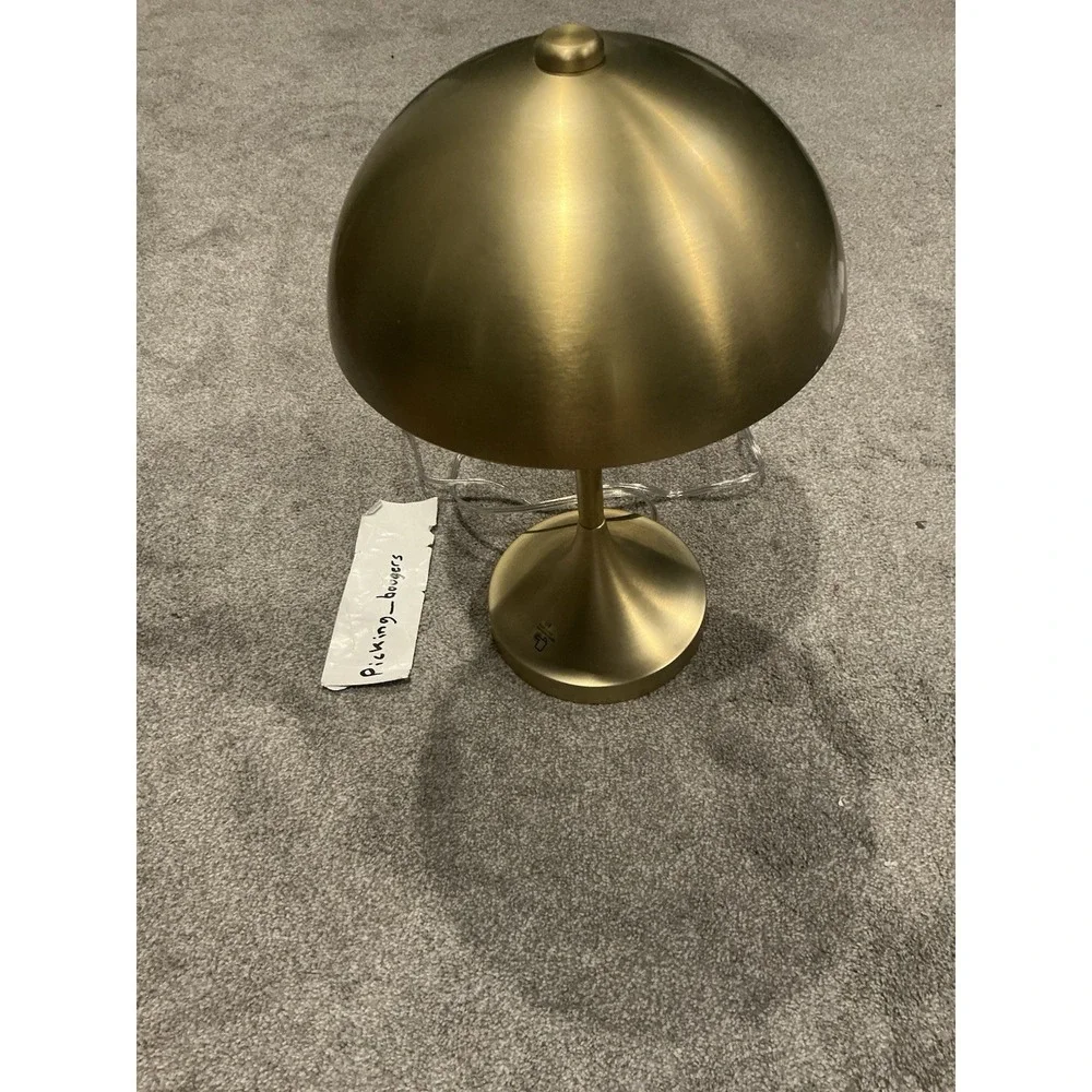Modern Dome Touch Table Lamp Brass Decorative Accent Light 18in Home Office Home